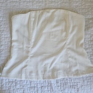 OAK & FORT- White Strapless Corset Top
